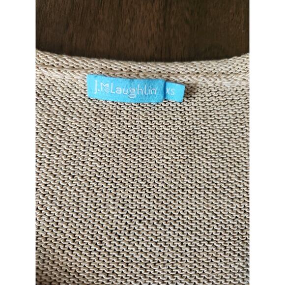 J Mclaughlin Women's Open Knit Beige V-Neck Sweater Size XS Beach Preppy Coastal - Picture 4 of 7